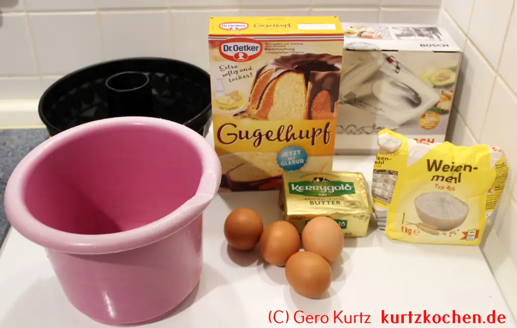 Gugelhupf von Dr. Oetker - Zutaten für den Gugelhupf