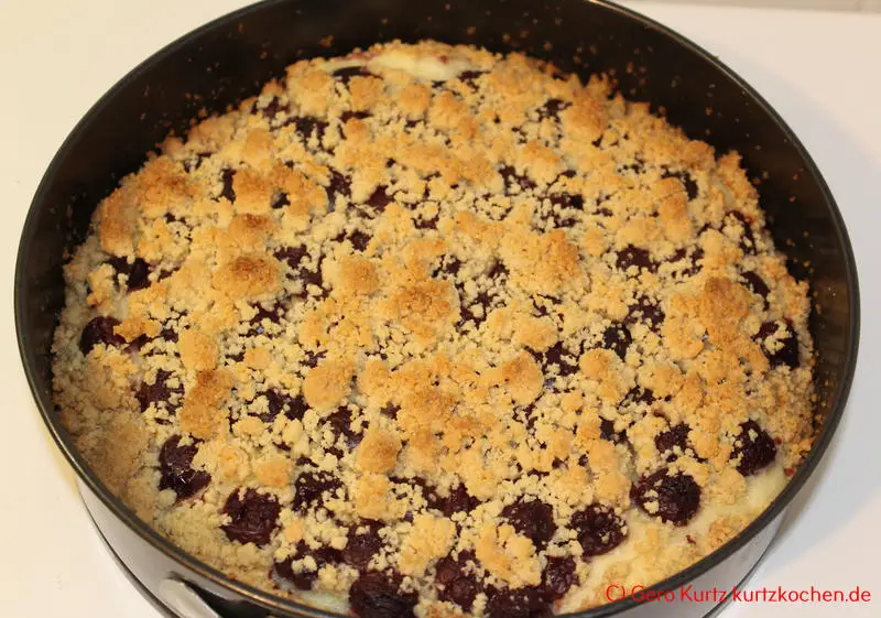 Streuselkuchen mit Pudding-Creme von Dr. Oetker- in einer geschlossenen Springform