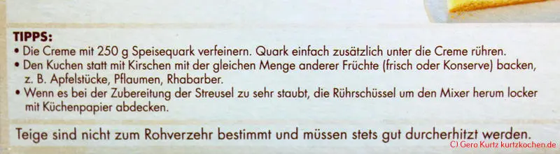 Streuselkuchen mit Pudding-Creme von Dr. Oetker - Verfeinerungsanleitung