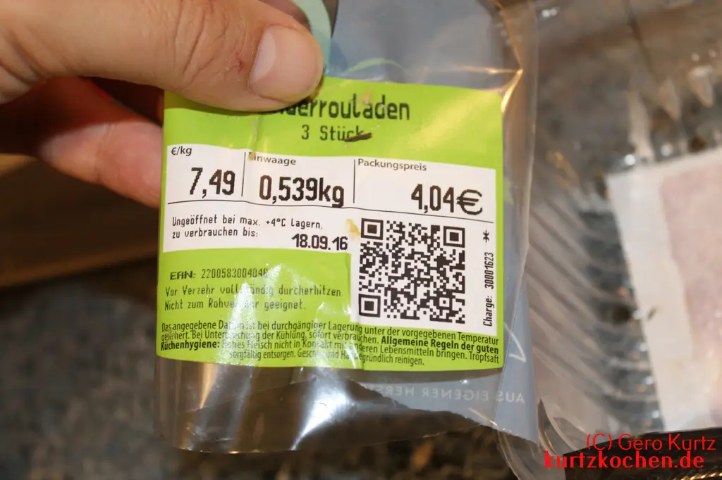 Preis der Rouladen