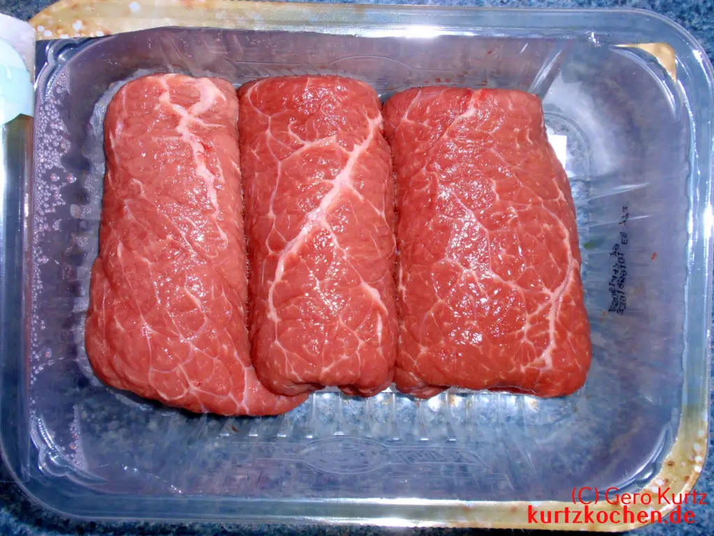 drei gerollte Rouladen