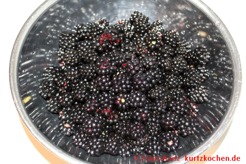 Brombeergelee, Brombeermarmelade - gewaschene Brombeeren