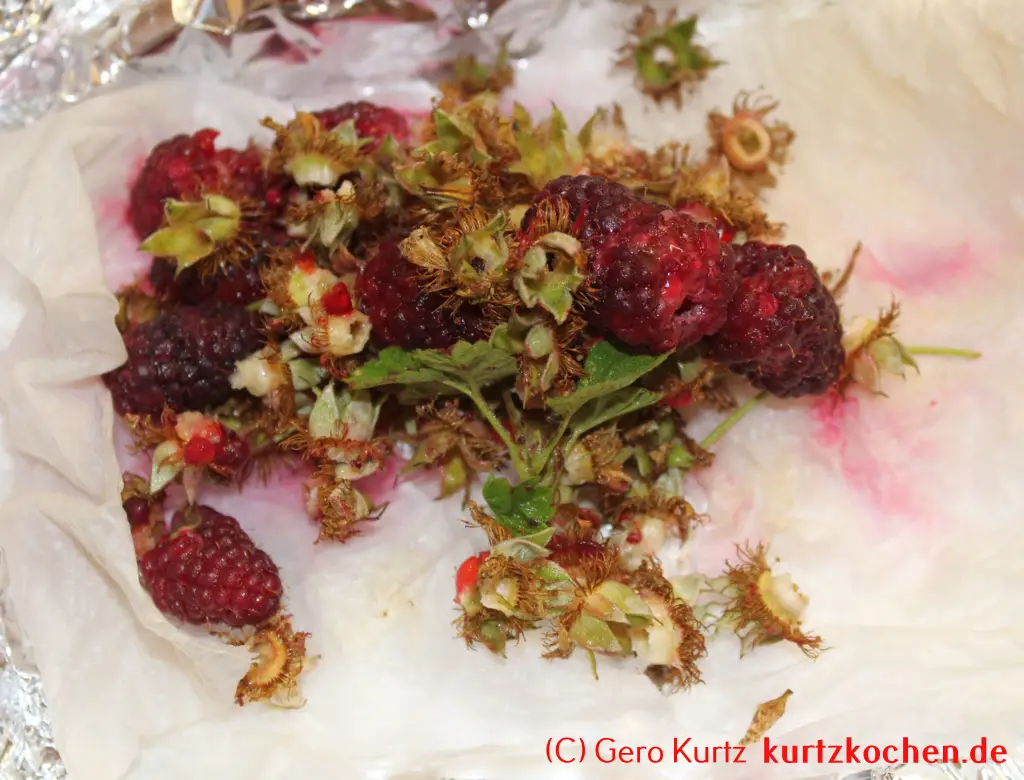 Taybeeren Tayberry Marmelade Gelee - Reste nach dem Verputzen
