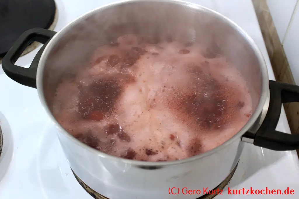 Taybeeren Tayberry Marmelade Gelee - kochende Taybeeren
