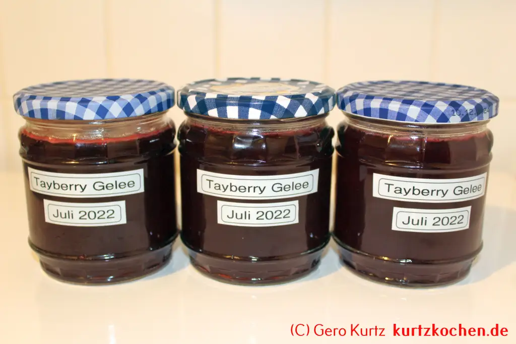 Taybeeren Tayberry Marmelade Gelee - drei Gläser Tayberrygelee