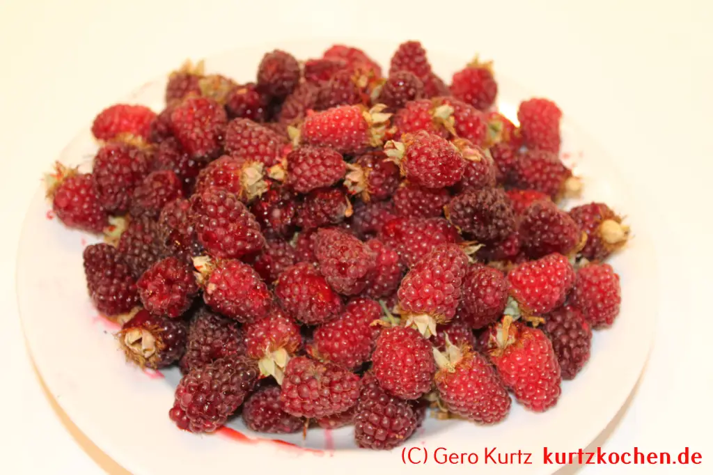 Taybeeren Tayberry Marmelade Gelee - gesammelte Taybeeren