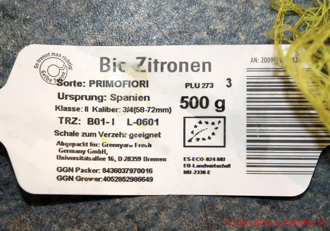 Zitronenschale abreiben und einfrieren - Schild von Biozitronen