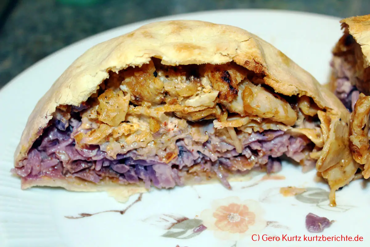 Durchgeschnittener Aufbackdöner