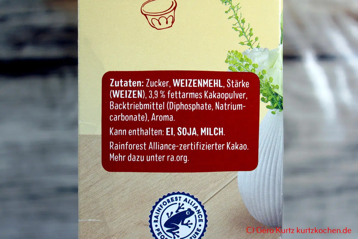 Russischer Zupfkuchen Dr Oetker - Verpackung Zutatenliste