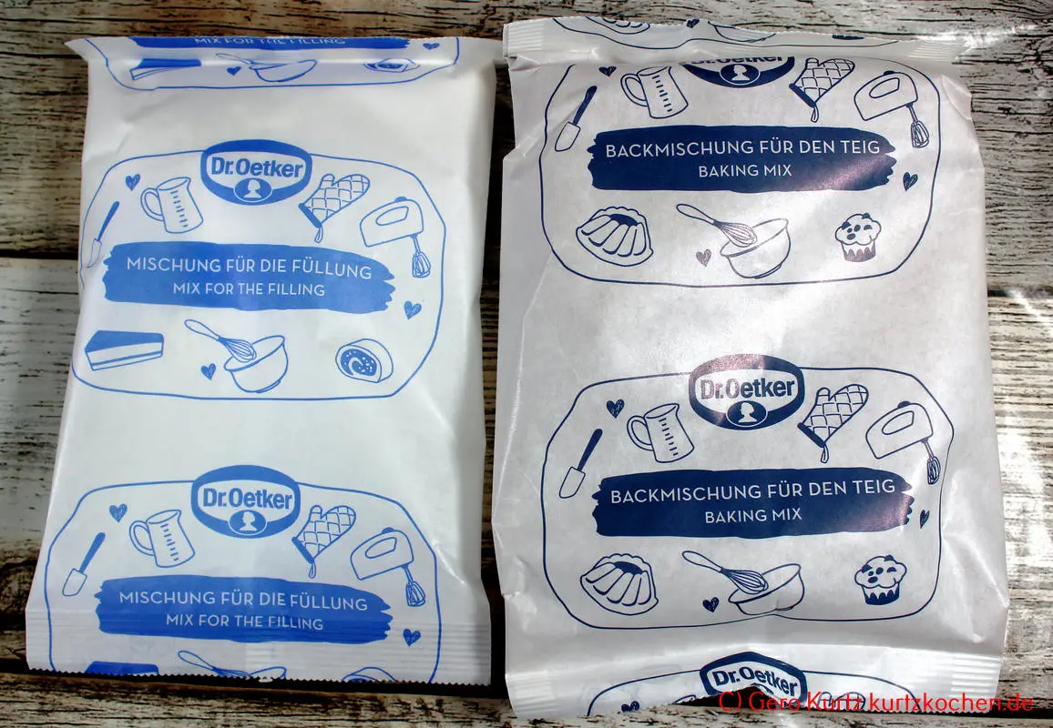 Russischer Zupfkuchen Dr Oetker - Zwei Beutel mit Teig und Füllung