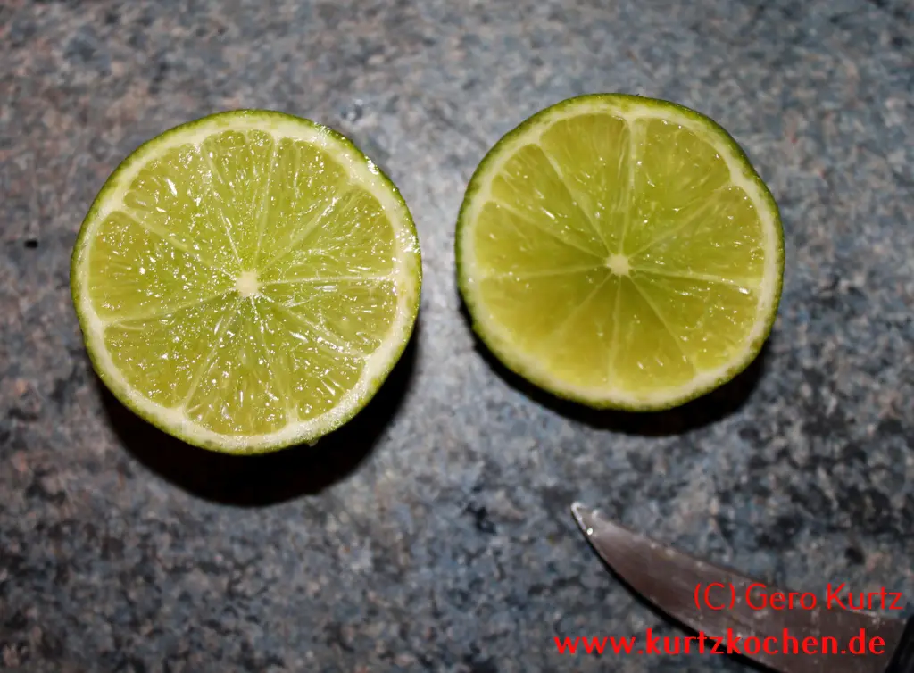 Butterblumenmarmelade halbierte Limette