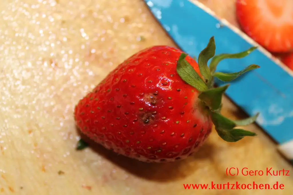 Erdbeermarmelade Erdbeere mit schlechter Stelle