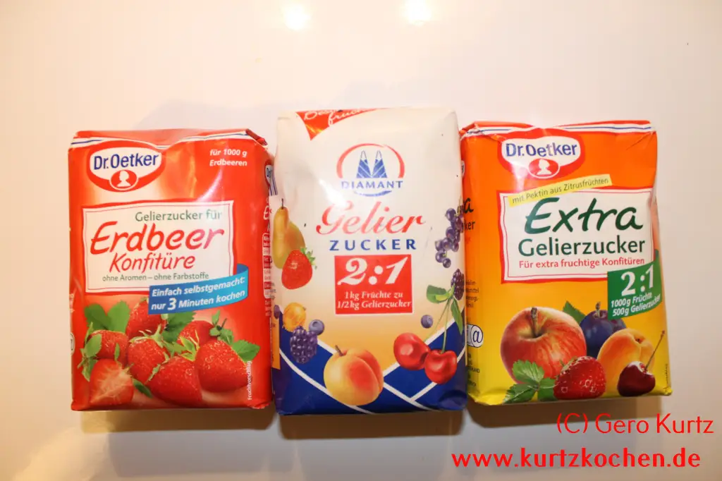 Erdbeermarmelade - verschiedene Gelierzucker