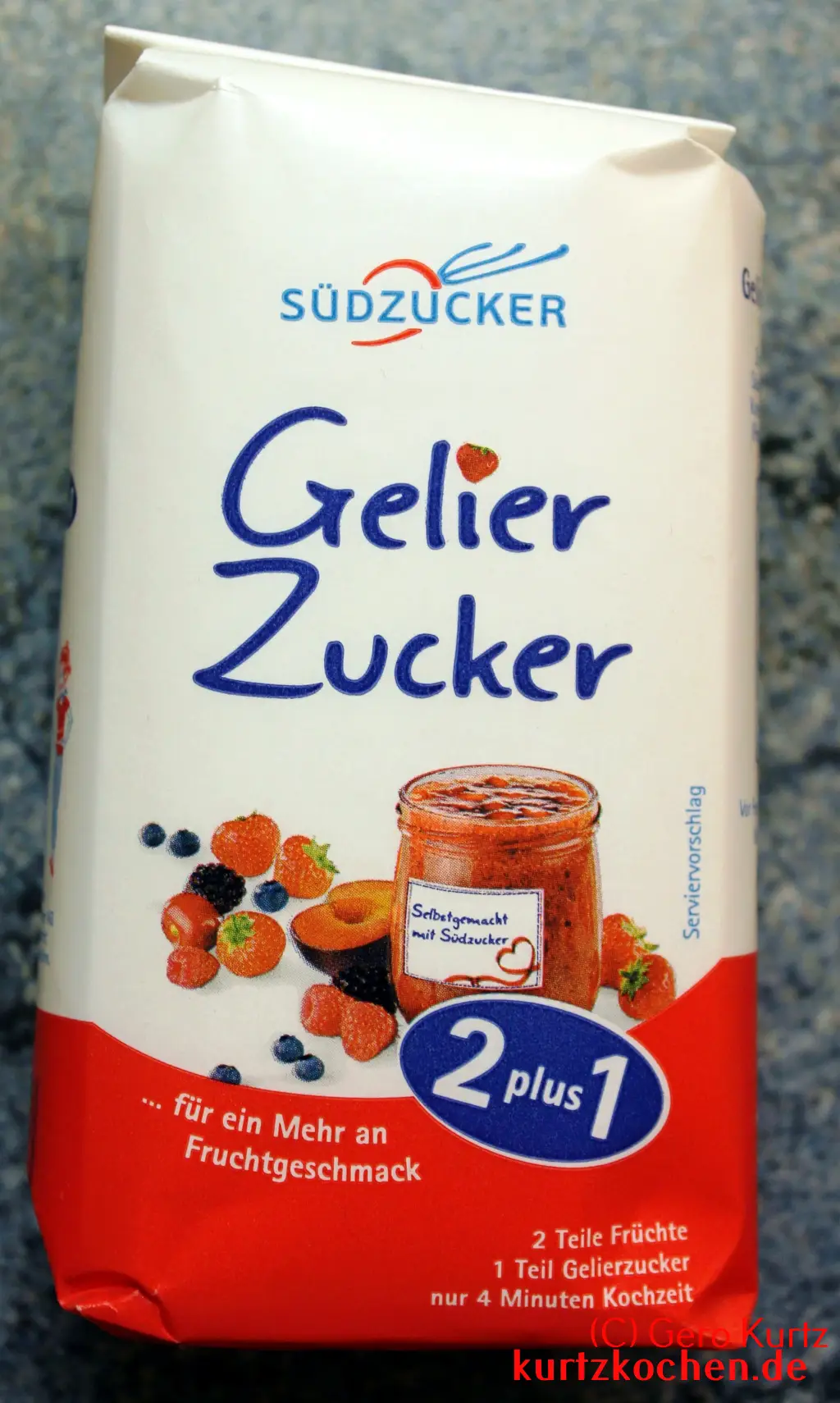 Quittengelee 64 - Tüte Gelierzucker Vorderseite