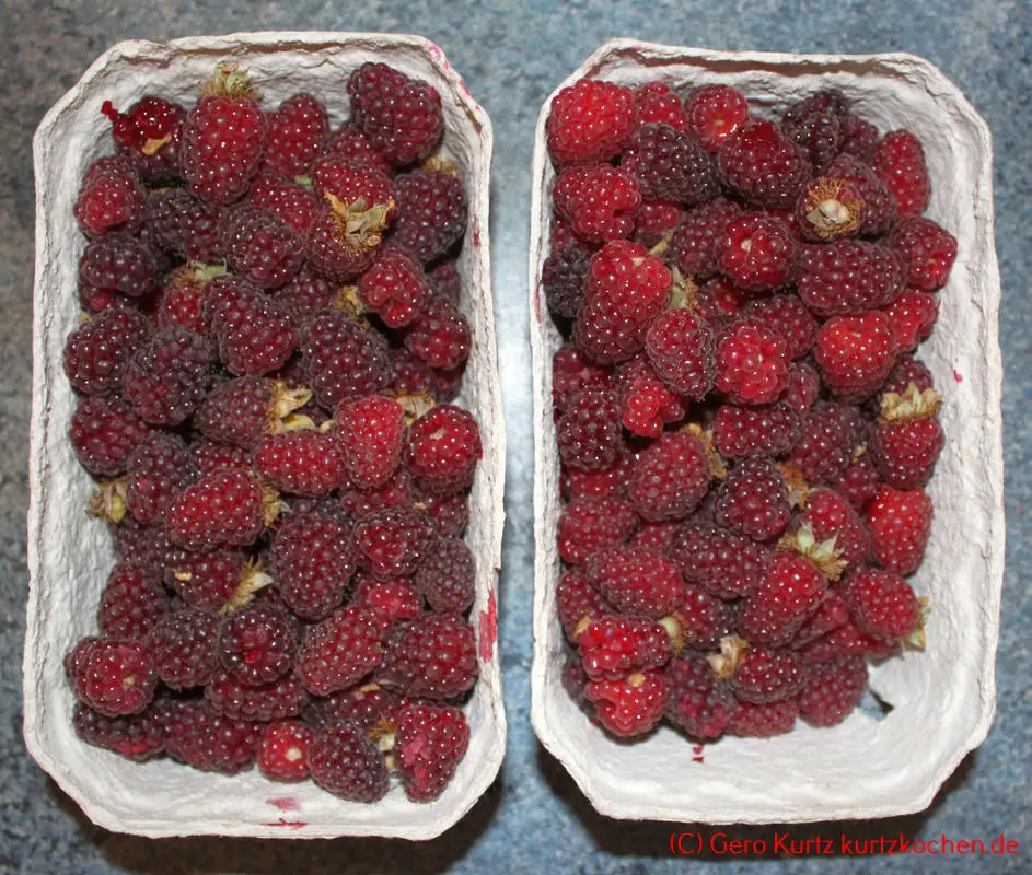 Tayberry Marmelade - Taybeeren in zwei Schalen
