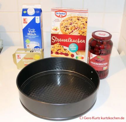 Streuselkuchen mit Pudding-Creme von Dr. Oetker- benötigte Zutaten