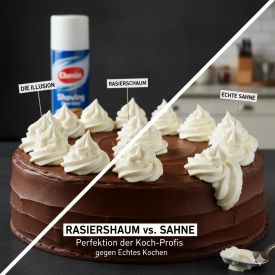 Mit Rasierschaum manipulierte Torte