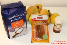 Zutaten Zucker, Zimt und Nelken