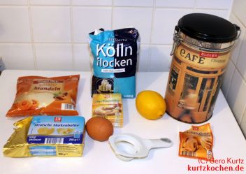 Rezept für Köllnflocken-Plätzchen - alle Zutaten