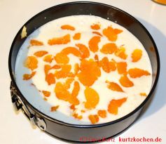 Thüringer Schmandkuchen - Mandarinen auf dem Schmandkuchen
