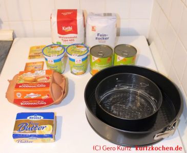 Thüringer Schmandkuchen - Zutaten