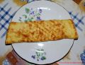 Rezept für schnellen Eierkuchen - zusammengerollter Eierkuchen