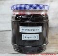 Brombeergelee, Brombeermarmelade - beschriftetes Marmeladenglas