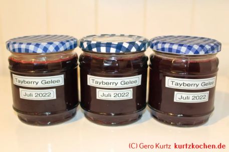 Taybeeren Tayberry Marmelade Gelee - drei Gläser Tayberrygelee