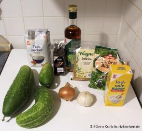 Rezept Senfgurken - Zutaten für Senfgurken